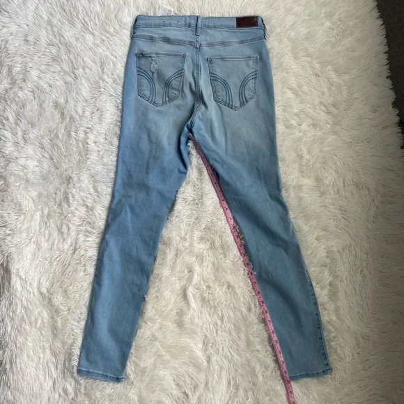 Hollister Ultra High-rise Skinny, Blue Distressed Jeans - Picture 5 of 6